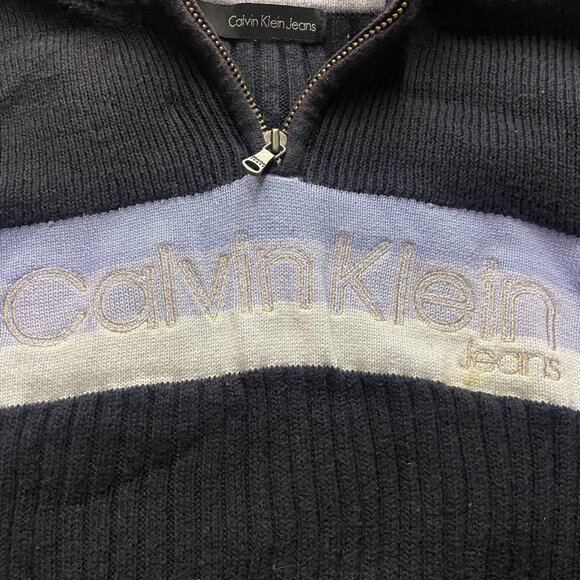 Calvin Klein 1/4 Zip Logo Sweater - Picture 2 of 3